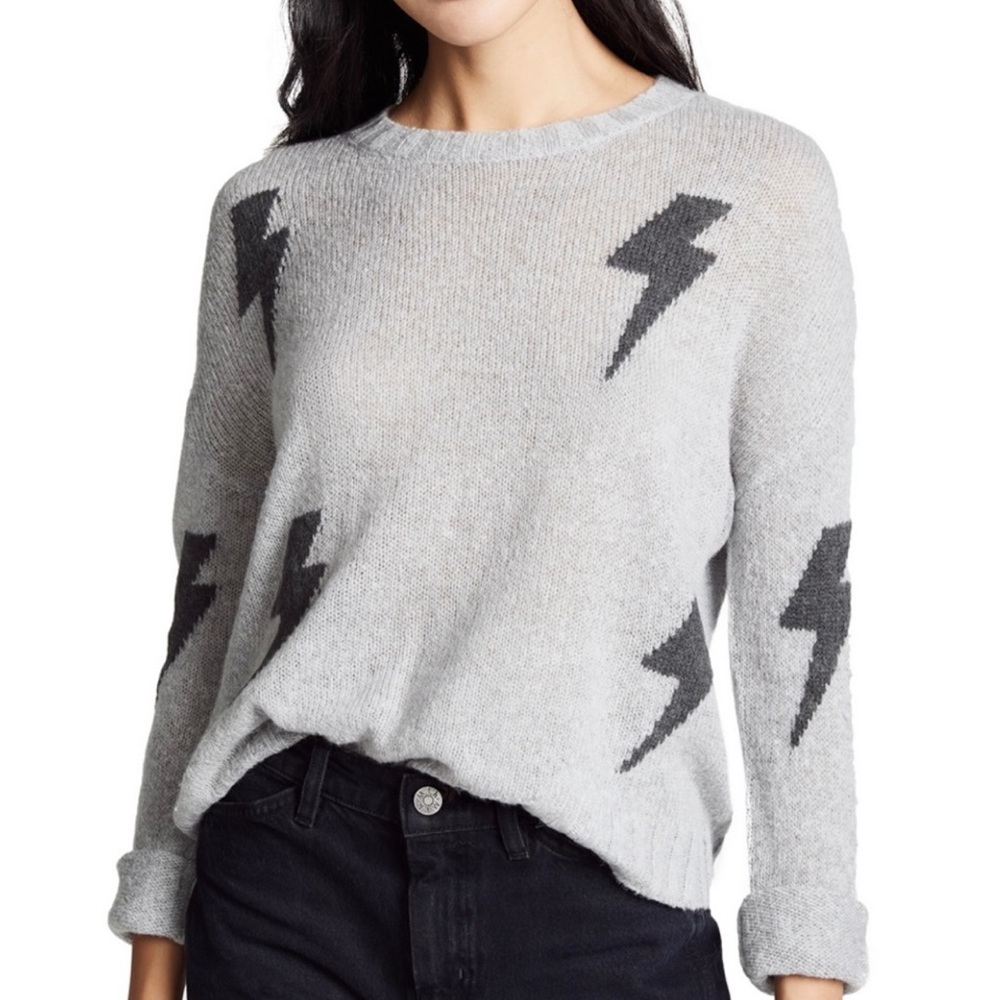Rails Perci Gray Lightning Bolt Percy Sweater - Size M